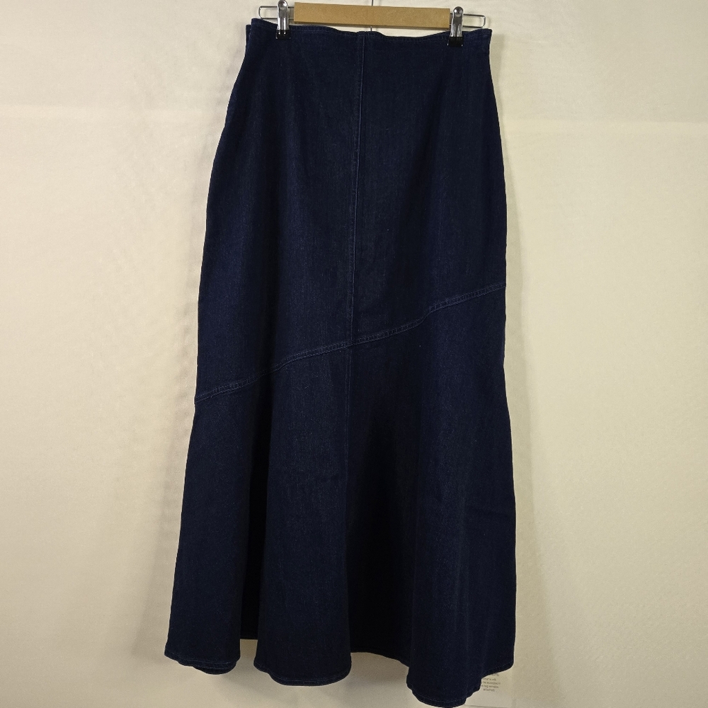 Blank NYC Womens Full Maxi Skirt, Dark Blue Denim, NWT, Aysemeteical Look - Picture 11 of 11